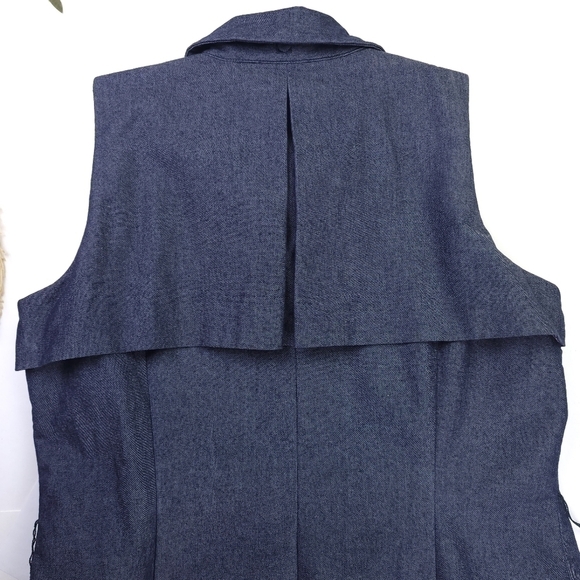 LIZ Claiborne Blue Denim Lined Button Down Dress Sz 16 - Picture 3 of 13